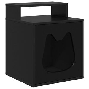 vidaXL Kat Hus Sort 42,5 x 40 x 53,5 cm Konstrueret tr&aelig;
