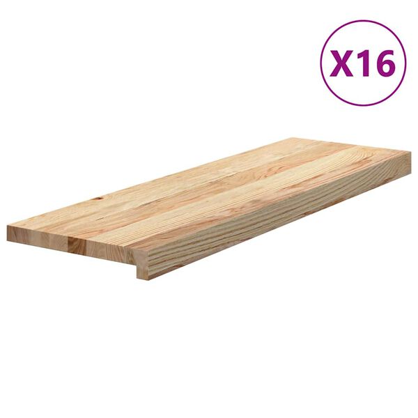 vidaXL trappem&aring;tter 16 stk ubehandlet 80x25x2 cm massivt egetr&aelig;