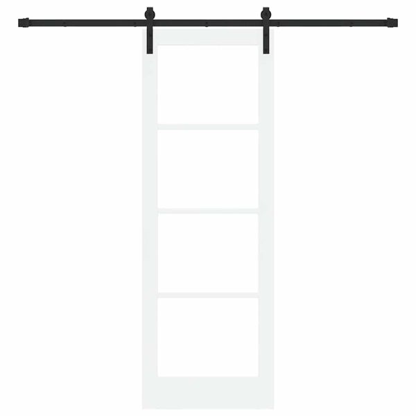 vidaXL Skyded&oslash;r ORKDAL Hvid 73,5 x 211 cm Massivt fyrretr&aelig; og glas