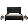 vidaXL sengestel med LED 100 x 200 cm kunstl&aelig;der sort
