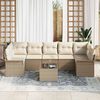 vidaXL Havesofa S&aelig;t med pude 8 pcs Beige og creme polyrattan