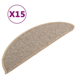 vidaXL trappem&aring;tter 15 stk. 56x17x3 cm brune halvrunde