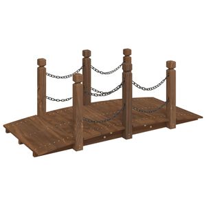 vidaXL havebro med k&aelig;degel&aelig;nder 150x67x56 cm massivt grantr&aelig;