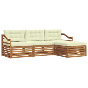 vidaXL Udend&oslash;rs sofagruppe Naturlig og Fl&oslash;de 245,5 x 162,5 x 73 cm