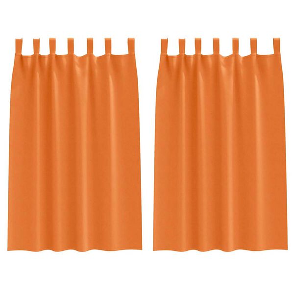 vidaXL M&oslash;rkl&aelig;gningsgardiner med ringe 2 pcs Lys Orange 175 x 140 cm