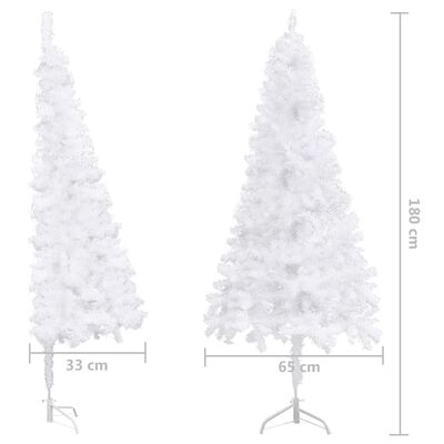 vidaXL kunstigt juletræ til hjørner LED og kuglesæt 180 cm PVC hvid