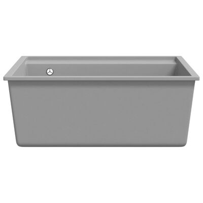 vidaXL køkkenvask med overløbshul granit grå