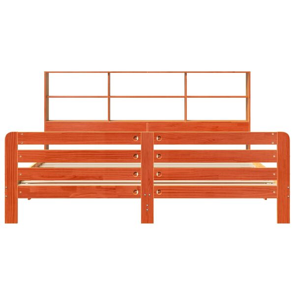 vidaXL sengeramme uden madras 180x200 cm massivt fyrretr&aelig; gyldenbrun