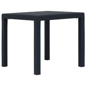 vidaXL havebord 79 x 79 x 72 cm plastik rattanlook antracitgrå