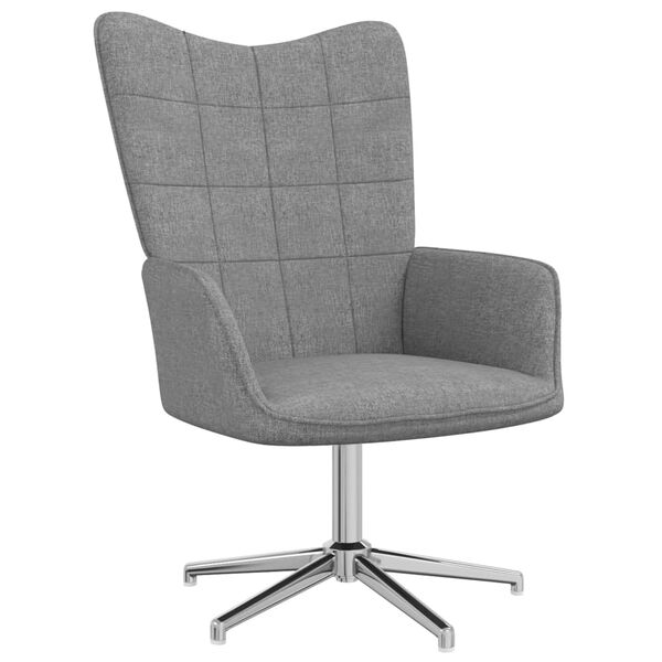 vidaXL l&aelig;nestol med skammel stof lysegr&aring;