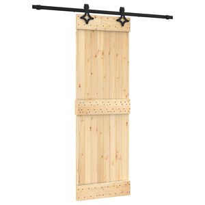 vidaXL Skyded&oslash;r Naturfarvet og sort 70 x 210 cm Massivt Fyrretr&aelig;