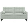 vidaXL 2-personers sofa med pyntepuder 140 cm velour lysegrå