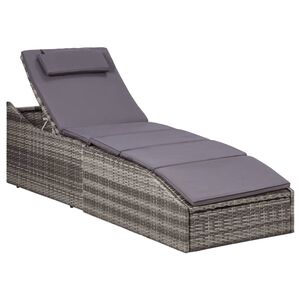 vidaXL liggestol med hynde polyrattan gr&aring;