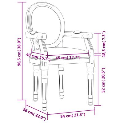 vidaXL spisebordsstol 54x56x96,5 cm velour lysegrå