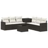 vidaXL Sofa S&aelig;t 8 stk. Sort og Cremehvid Poly Rattan og St&aring;l