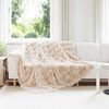 vidaXL Faux Kanin Pels T&aelig;ppe Olite 4 pcs Beige 240 x 270 cm Polyester