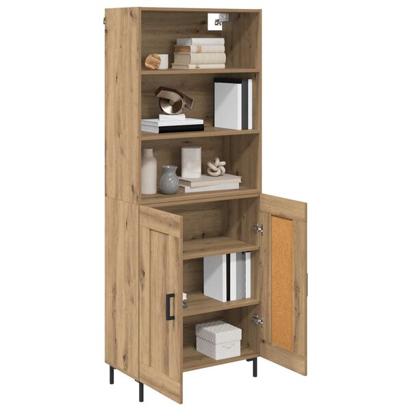 vidaXL Highboard Artisan Egetr&aelig; 69,5 x 34 x 180 cm Konstrueret tr&aelig;