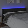 vidaXL sengegavl med LED-lys 183x16x78/88 cm kunstl&aelig;der sort