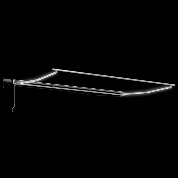 vidaXL Manuel markise-ramme med LED-lys Hvid 4 x 2 m Aluminium