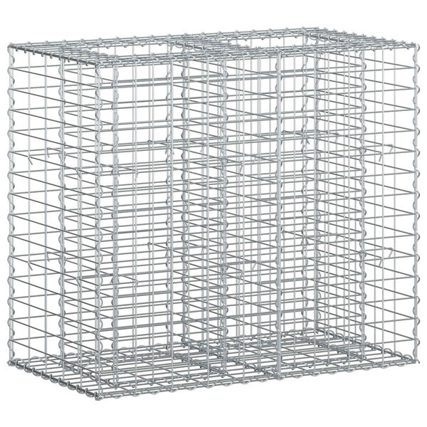 vidaXL Gabion h&oslash;jbed S&oslash;lv 90 x 50 x 80 cm Galvaniseret st&aring;l