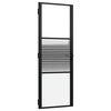 vidaXL Glasd&oslash;r Stribet Sort 76 x 3,5 x 201,5 cm Aluminium