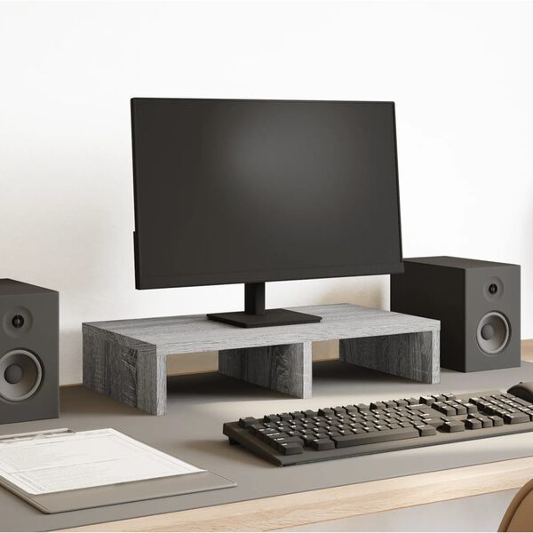 vidaXL skærmholder 50x27x10 cm konstrueret træ grå sonoma