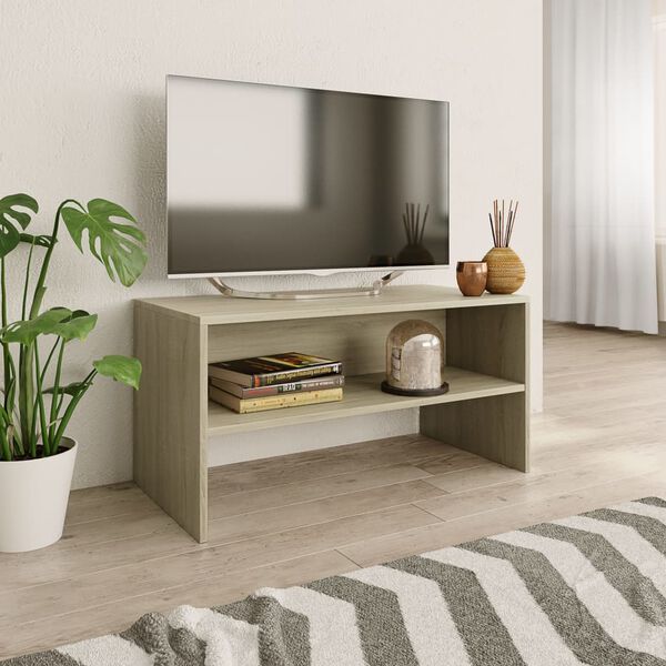vidaXL tv-bord 80x40x40 cm konstrueret træ sonoma-eg