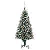 vidaXL kunstigt juletr&aelig; med LED og kugles&aelig;t og fyrrekogler 210 cm