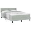 vidaXL Box spring seng med hovedg&aelig;rde Lysegr&aring; 190 x 140 cm Fl&oslash;jl