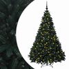 vidaXL Kunstigt m&oslash;rkegr&oslash;nt juletr&aelig; med julekugle 240 cm 300 LED'er