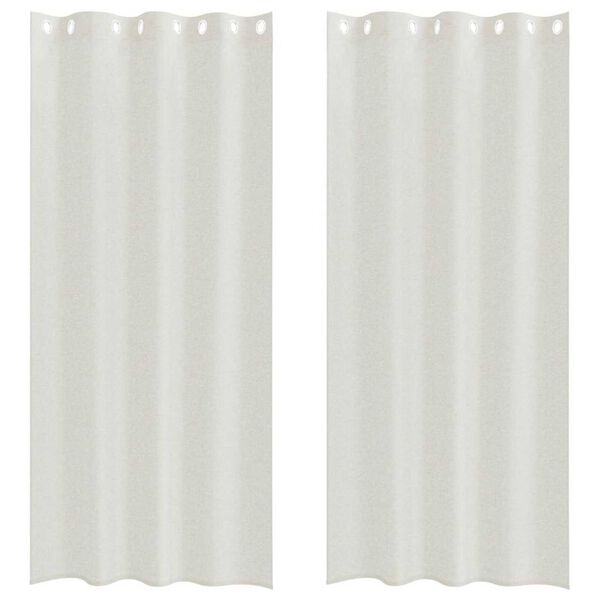 vidaXL Voile Gardin med gardiner 2 pcs Creme 245 x 140 cm Polyester