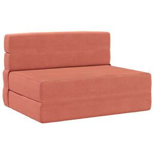 vidaXL Foldbar Sofa Seng Madrasse R&oslash;d orange 70 x 80 x 60 cm Stof