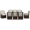 vidaXL Have Spisebordss&aelig;t 9 pcs Brun polyrattan