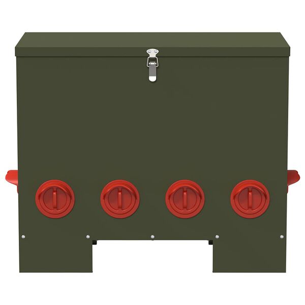 vidaXL H&oslash;nsefoder Oliven gr&oslash;n 60,5 x 29 x 51 cm Koldvalset St&aring;l