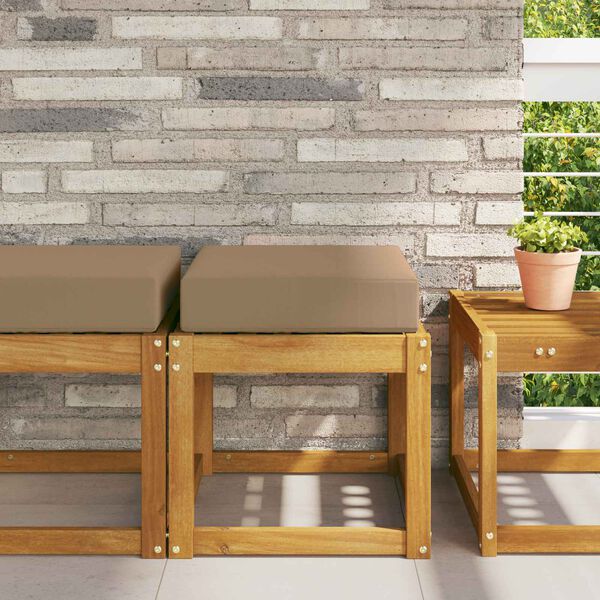 vidaXL Udend&oslash;rs S&aelig;depude Gr&aring;brun 40 x 40 x 8 cm 100% polyester