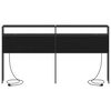 vidaXL Opbevaringshovedgavl med hylde Sort eg 200 cm Konstrueret tr&aelig;