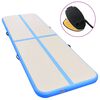 vidaXL oppustelig gymnastikm&aring;tte med pumpe 400 x 100 x 10 cm PVC bl&aring;