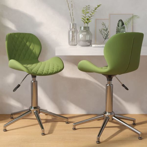 vidaXL drejelige spisebordsstole 2 stk. fl&oslash;jl lysegr&oslash;n