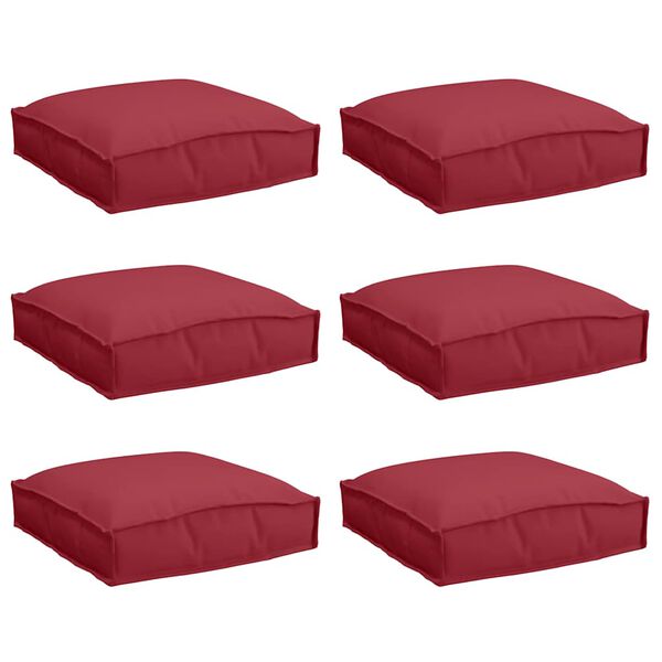 vidaXL Pude 6 pcs Vinr&oslash;d 40 x 40 x 8 cm Oxford stof