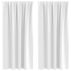 vidaXL M&oslash;rkl&aelig;gningsgardiner med ringe 2 stk. Lys hvid 175 x 140 cm