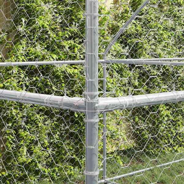 vidaXL Hundehus 4 pcs S&oslash;lv 8 x 2 x 2 m Galvaniseret st&aring;l