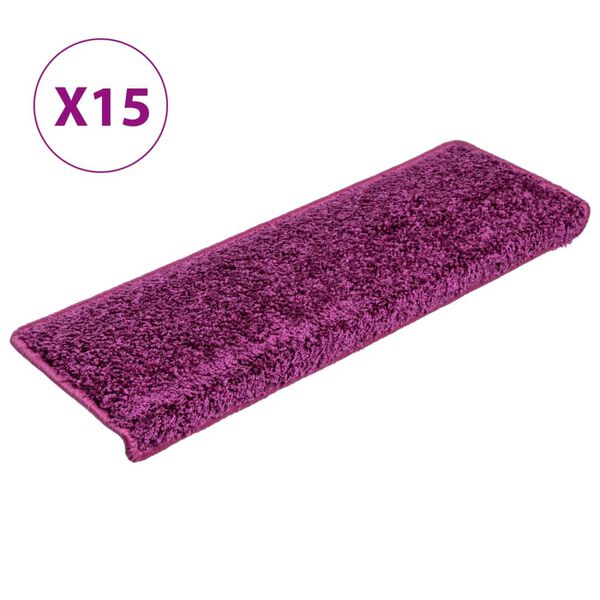 vidaXL trappem&aring;tter 15 stk. 65x21x4 cm violet rektangul&aelig;r kant