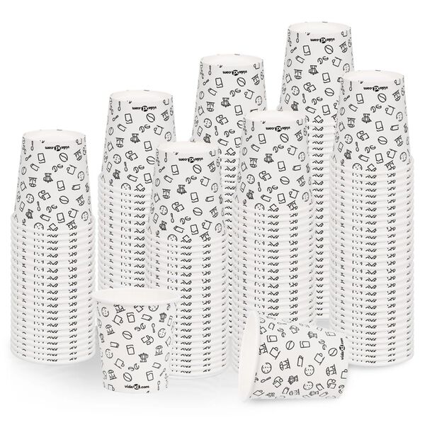 vidaXL papkrus 200 ml 250 stk. hvid og sort