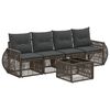 vidaXL Havesofa S&aelig;t 5 stk. Gr&aring; og M&oslash;rkegr&aring; polyrattan