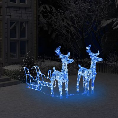 vidaXL rensdyr og kane julefigur 160 LED'er 130 cm akryl