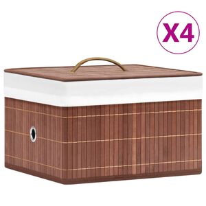 vidaXL opbevaringskasser 4 stk. bambus brun