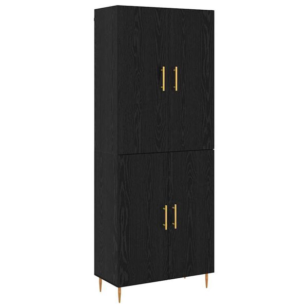 vidaXL Highboard Sort eg 69,5 x 34 x 180 cm Konstrueret tr&aelig;