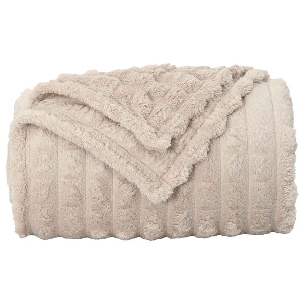 vidaXL Throw t&aelig;ppe Beige 270 x 240 cm Fleece