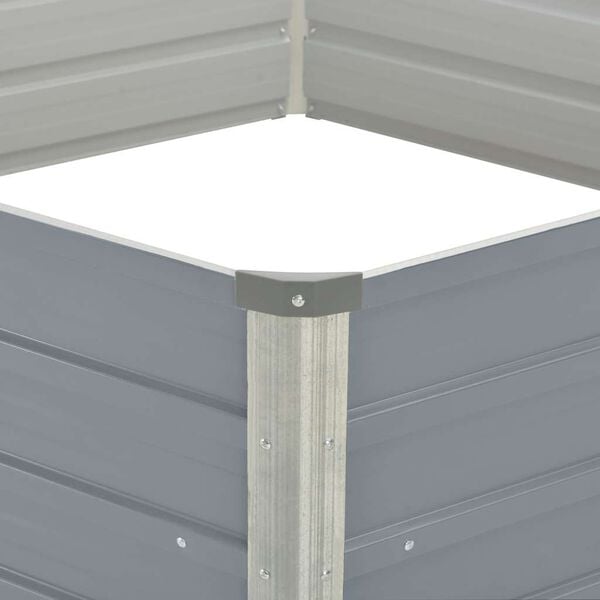 vidaXL h&aelig;vet havekasse 129 x 129 x 45 gr&aring;t galvaniseret st&aring;l