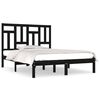 vidaXL sengeramme 120x190 cm Small Double massivt tr&aelig; sort